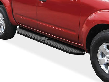 APS 6-inch (Black Stainless Steel Powder Coated Flat Style) Running Boards Nerf Bars Side Steps Compatible with Nissan Frontier 2005-2026 Crew Cab