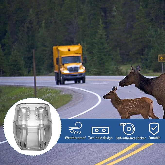 6 Pack Car Deer Warning Whistle Devices, ABS Self-Adhesive Automotive Deer Whistles for Car, Deers Alarm Road Safet-y Horn Device Animal Alert Whistle for Vehicles, Motorcycles(COLOR:Transparent)