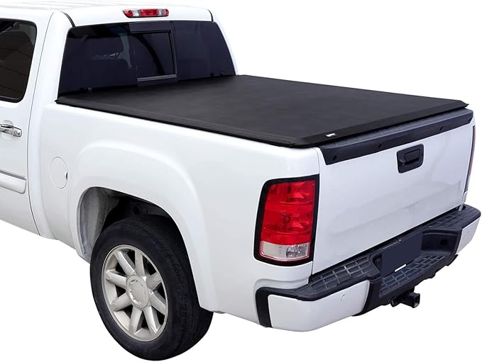 Amazon Basics Soft Roll-Up Truck Bed Tonneau Cover, 5.8 feet, Water-Resistant, Easy Install for 2014-2019 Chevy Silverado, GMC Sierra 1500, Fleetside
