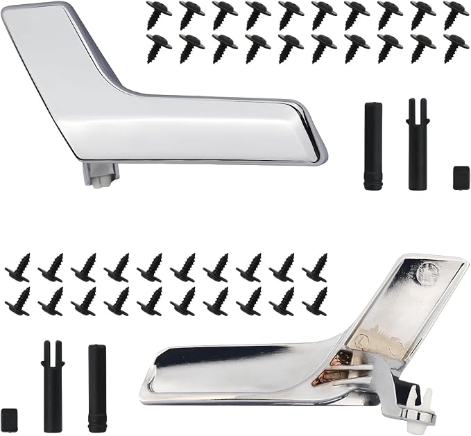 Metal Interior Door Handle Repair Kit (Chrome) | Compatible with Mercedes Benz W204 X204 C230 C250 C280 C300 C350 C63 GLK250 GLK280 GLK300 | Inside Inner Front or Rear Left Driver Side Door Lever