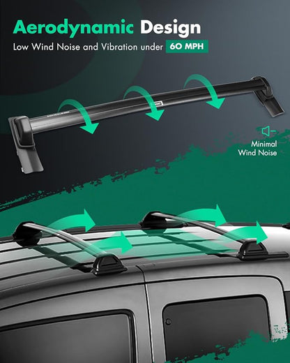 SCITOO Roof Rack Cross Bars Fit for Honda Element 2003 2004 2005 2006 2007 2008 2009 2010 2011,for Rooftop Cargo Carrier Bag Basket Luggage Kayak Canoe Bike Snowboard Skiboard
