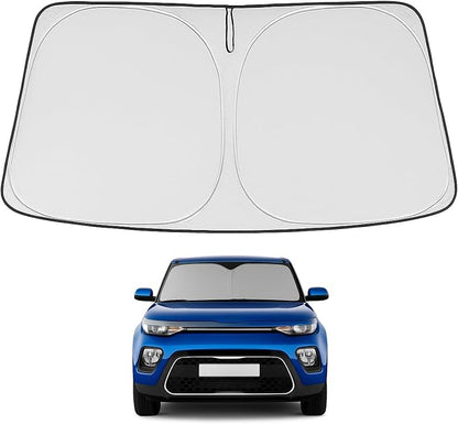 Proadsy 2026 Upgrade Windshield Sun Shade Custom Fit 2014-2019 Kia Soul Foldable Front Sunshade Protector Sun Visor Blocks UV Rays Keep Car Cooler