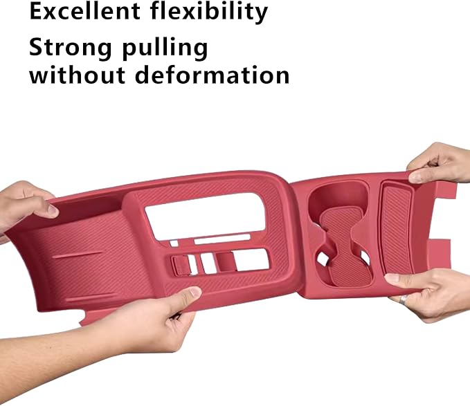 Temmis Center Console Silicone Organizer with Cup Holder for Honda CRV 2023-2026, Full-Wrap Center Consel Electrostatic adsorption Cover for Honda CRV-Red