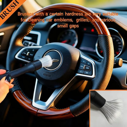8 PCS Car Detailing Brush Set, Car Interior and Exterior Soft Bristle Cleaning Brushes, 4 Different Detailing Brushes for Auto Detailing, Dashboard, Vents, Wheels and Tires