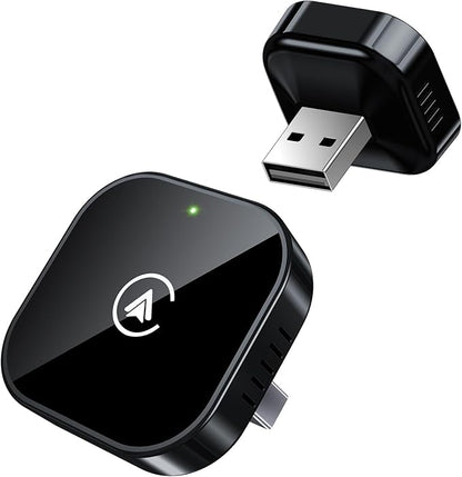 Teeran 2 in 1 Wireless CarPlay and Android Auto Adapter, Easy Setup Plug and Play, Fast Seamless Use Supports 1000+ Cars with Built-in Wired Car Play/Android Auto Compact Design Car Adapter (Black)
