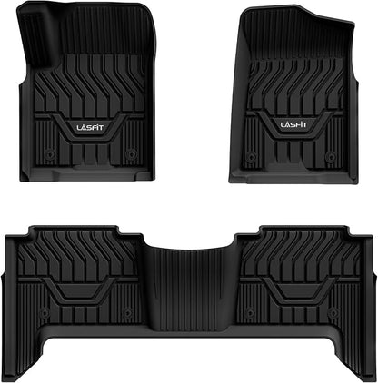 LASFIT Floor Mats Fit for Nissan Armada 2017-2018 / Infiniti QX56 2011-2013 / Infiniti QX80 2014-2018, All Weather TPE Custom Fit Easy Clean Durable No-Curling Floor Liners 1st & 2nd Row Car Mats