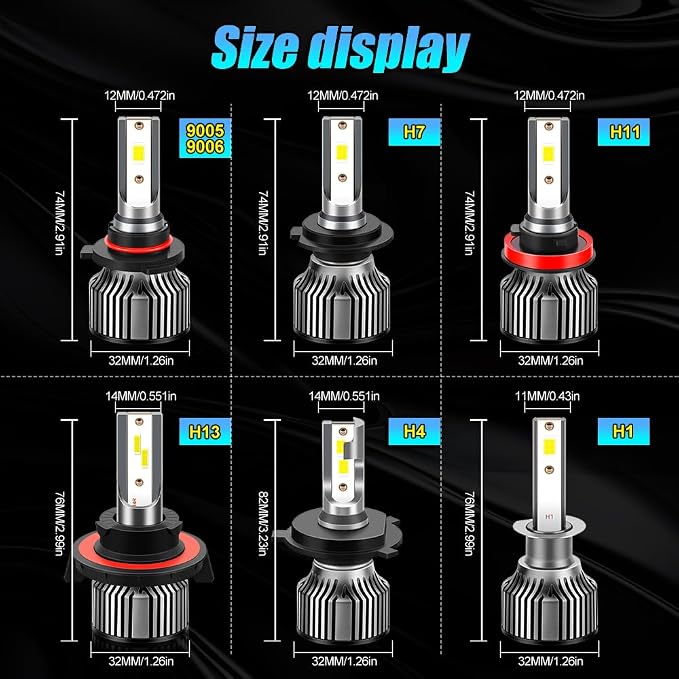 for GMC Canyon 2015 2016 2017 2018 2019 2020 2021 2022 High Low Beam Lights Combo, 6000K White Plug and Play, 25000LM 800% Brightness, 4pcs