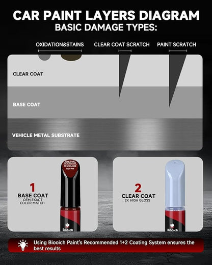 Cajun Red GPJ/WA434B for Chevy Touch Up Paint Kit[2K Clear Coat Included],Exact Color Match Touch Up Paint for Chip and Scratch Repair