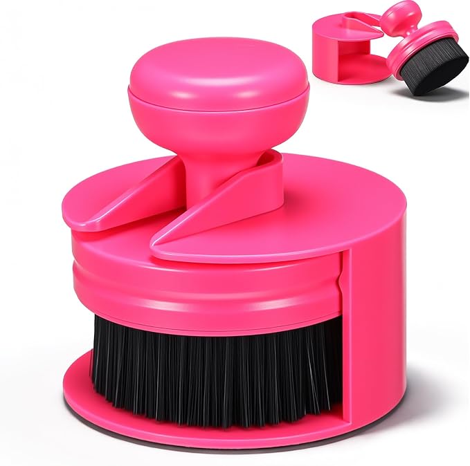 Wenqik 1 Pack Tire Shine Applicator Brush Automotive Tire Shine Brush Dressing Applicator with Storage Stand Portable Car Detail Brushes for Auto Detailing Care and Auto Wash Cleaning Service Kit
