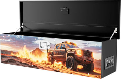 Truck Bed Tool Box,truck toolbox compatible with Sierra, Sierra Accessories, 38.5 x 11.6 x 9.6 Inches, Alloy Steel, Lockable, Weathertight, Rust Resistant, Flip Top, For Pickup Trucks