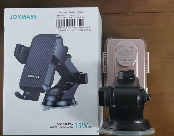 JOYMASS Wireless Car Charger, Phone Holders for Your Car, 15W Auto Clamping Phone Mount Car Accessories for iPhone 16 15 14 13 12 Mini Pro Max 11, Samsung Galaxy S24 Ultra S23 S22+ Note 20, etc-Pink