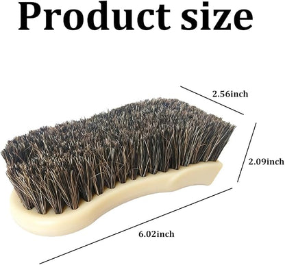 Leather Cleaning Brush for Car Interior, Long Bristle Horse Hair Vehicle Leather Cleaner Brush, Scratch-Free Automotive Interior Seat Cleaner, Universal for Vehicles (Beige)