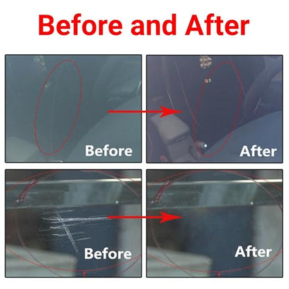 Windshield Scratch Remover Kit Glass Polishing Kit with Abrasive Discs and Felt Pads for Car Windscreen Rear Side Window Scratch Repair