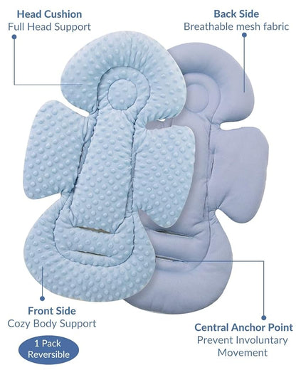 Generic Infant Insert Compatible with Mamaroo Swing & Graco Swing and Infant Car Seat, Newborn Insert Baby Head Body Support, Reversible Design, Breathable Soft Fabric, 1Pcs - Dots, Dark Blue