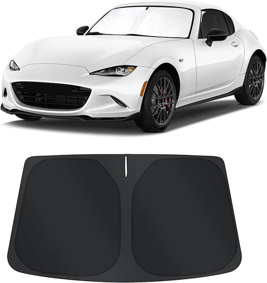 TINGLU Sun Shade for Mazda MX-5 Miata 2017-2019 Accessories Windshield Sun Shade Window Shade UV Rays Protection Sun Visor Cover with Steering Wheel Sunshade Storage Bag