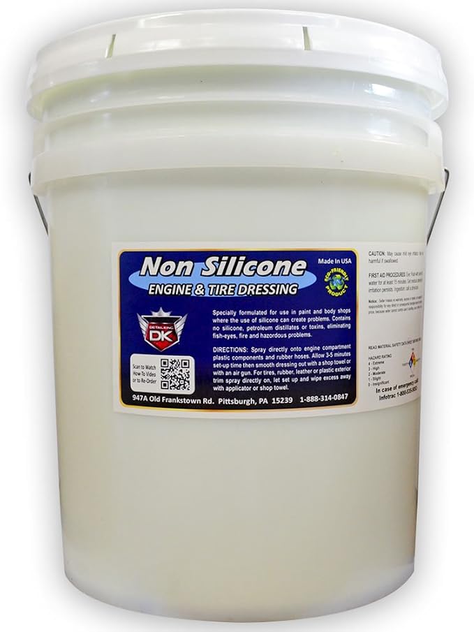 Detail King Non-Silicone Engine Bay Dressing And Tire Dressing Spray - Designed for Safe Use in Body Shops - 5 Gallon