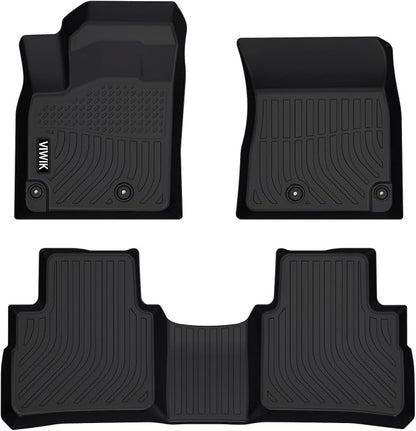 VIWIK Floor Mats Fit for Nissan Rogue 2025 2024 2023 2022 2021 (No Sport Models), Car Mats All Weather Custom Floor Liners Front & Rear, TPE Rubber Car Accessories Black