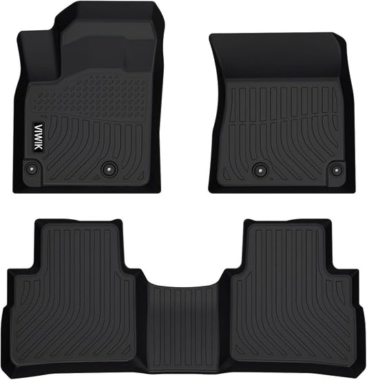 VIWIK Floor Mats Fit for Nissan Rogue 2025 2024 2023 2022 2021 (No Sport Models), Car Mats All Weather Custom Floor Liners Front & Rear, TPE Rubber Car Accessories Black