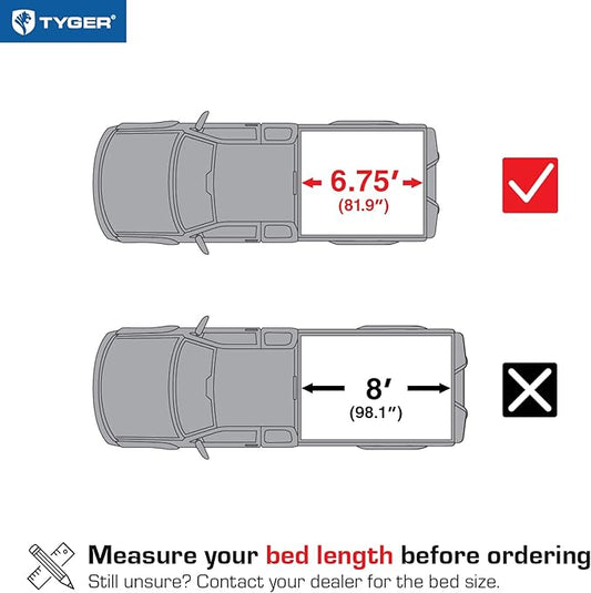 Tyger Auto T3 Soft Tri-fold Truck Bed Tonneau Cover Compatible with 2017-2026 Ford F-250 F-350 Super Duty | 6.75' (82") Bed | TG-BC3F1124
