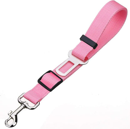 Elisel 2 Packs Adjustable Length Pet Dog Cat car seat Belt Pet seat Belt Pet Accessories for Dogs Cats and Pets (Blue Pink)