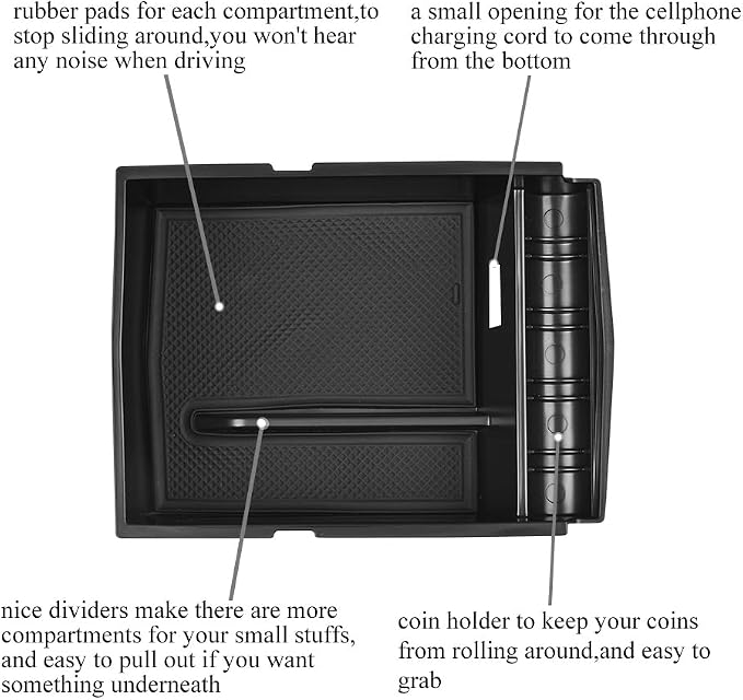Center Console Organizer Compatible with Subaru Legacy Outback 2015 2016 2017 2018 2019 ABS Console Tray Armrest Storage Box Console Insert Organizer Glove Pallet