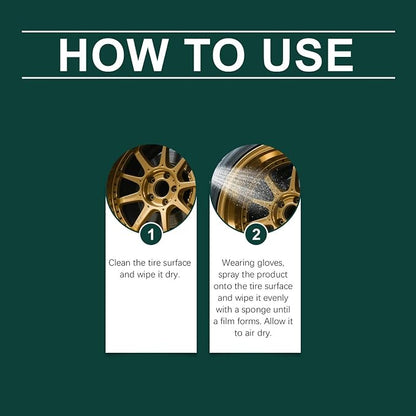 Tire Cleaner and Shine | 100ml with Sponge Gloves Long Lasting - Auto Tire Shine Cleaner,for Sedan Truck RV Motorcycle Scooter ATV, Detailing Shop Home Garage