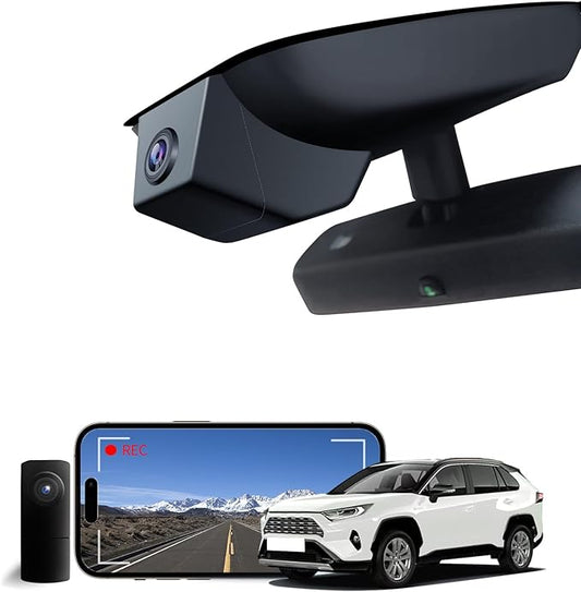 Front 4K & Rear 1080P Dash Cam for 2022 2023 2024 2025 Toyota RAV4 LE Limited SE Adventure XLE XSE (Model B)(with Vent Hole),OEM-Style,Loop Recording,Easy Installation,WiFi & App,128G Card