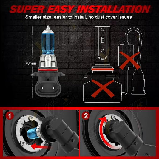 Compatible for Honda CR-V CRV Headlight Bulbs 2015 2016 2017 2018 2019 2020 2021 2022, 9005 H11 High Low Beam H11/H8 Fog Light Halogen Combo, 6000K White, 300% Brightness, Plug N Play, 6 PCS