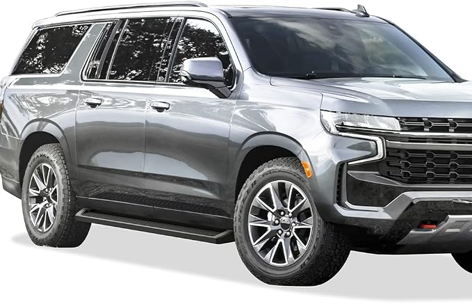 APS Running Boards Bars Compatible with Chevy Suburban 2021-2026 (Black Powder Coated Running Board Style)