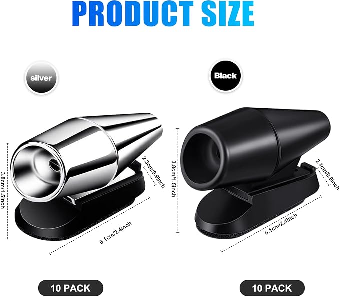 Frienda 20 Pieces Deer Whistles for Vehicles Avoids Collisions, Deer Whistles for Car, Horns for Vehicles Warning Devices with Waterproof Animal Alert for Car and Motorcycle (Black,Silver)