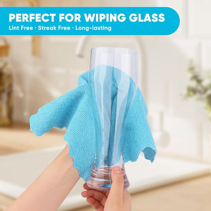 Orighty Microfiber Cleaning Cloth, 100 Pack Microfiber Towels for Cars, Multi-Purpose Shop Towels Cleaning Rags Bulk for Car, Home, Kitchen, 12 x 11 inch