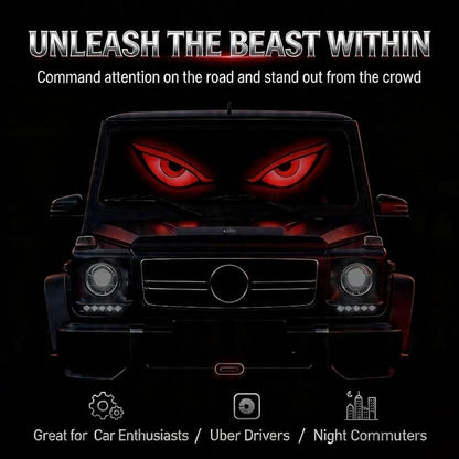 Solar Car LED Atmosphere Decoration Light,High-Brightness Demon Eye Styling Lamp,Universal Fit Automotive Accent Light with Smart Light Sensor and Suction Cup Mount for SUV Truck Sedan (1PCS, Y3)