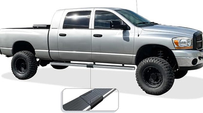 APS (304 Stainless Steel Polished Silver 5 inches) Running Boards Nerf Bars Side Steps Compatible with Dodge Ram 1500 2006-2008 Mega Cab & Ram 2500 3500 2006-2009(91in D2D Short Version)