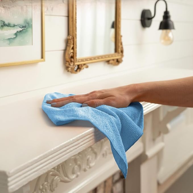 Avalon Towels Microfiber Cleaning Cloths (Value Pack of 100) - Size 12 x 12 Inches, Highly Absorbent Cleaning Rags, Lint Free, Reusable and Washable, Microfiber Towels for Cars
