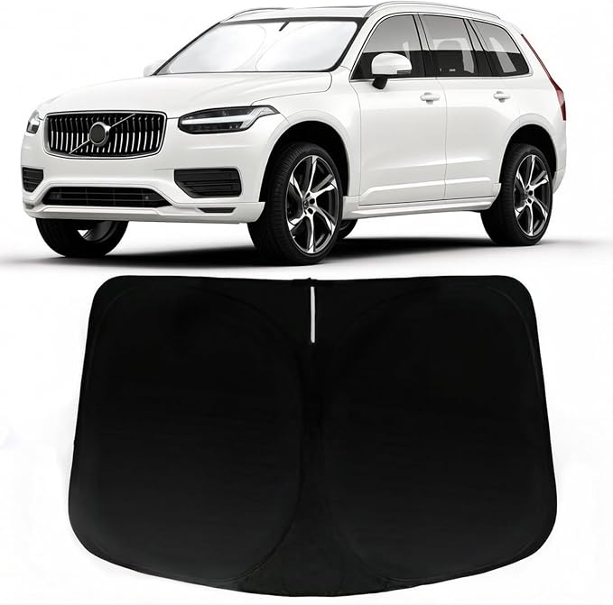 Windshield Sun Shade for Volvo XC90 2016-2026, Car Front Window Sunshade with 240T Sun Visor Protector Blocks UV Rays Heat Sun Shield Accessories
