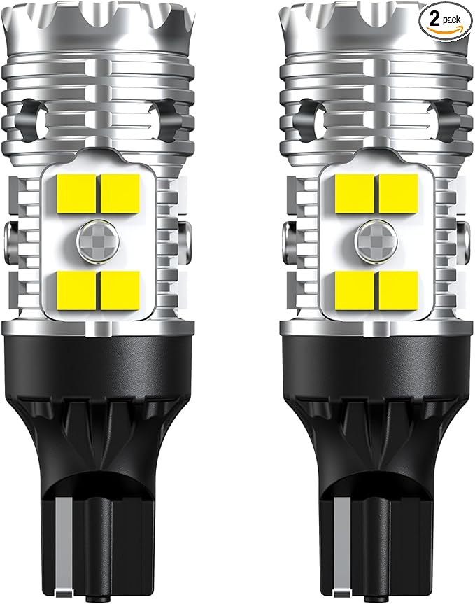 LASFIT 921 LED Bulb Reverse Lights, 912 T15 Back Up Light CANBUS Error Free W16W 906 Reversing Bulb 904 916 6000K Xenon White New Upgrade Design, Plug and Play (Pack of 2)