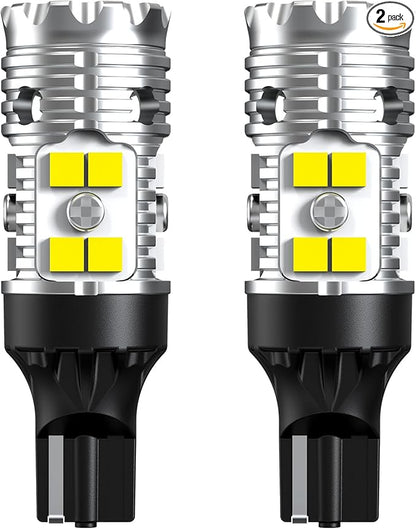 LASFIT 921 LED Bulb Reverse Lights, 912 T15 Back Up Light CANBUS Error Free W16W 906 Reversing Bulb 904 916 6000K Xenon White New Upgrade Design, Plug and Play (Pack of 2)