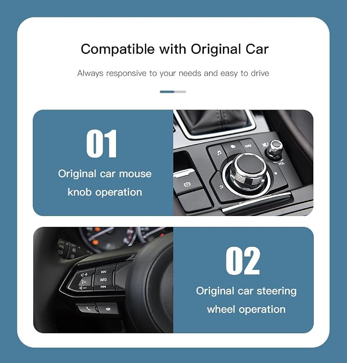 LEXXSON Carplay Adapter Compatible with Mazda 2/3/6/CX3/CX5/CX9/MX5 2014-2021 Year, Fit for Carplay & Android Auto, TK78-66-9U0C OEM Hub Retrofit Kit for Mazda Connect System
