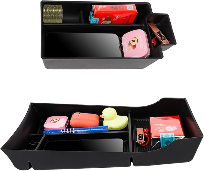 Center Console Organizer Compatible with Nissan Rogue 2021-2025 2026 Armrest Storage Box Insert Tray Interior Secondary Accessories(2PCS Center Console Tray)