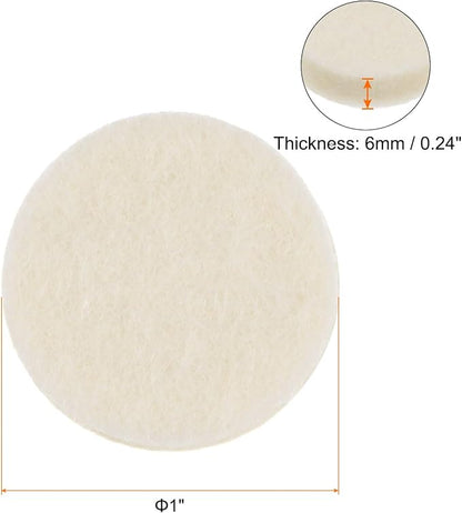 HARFINGTON 20pcs Wool Felt Polishing Pads, 1 Inch Buffing Wheel Polish Pad Flocking Hook & Loop Back for Car Glass Plastic Metal Stone