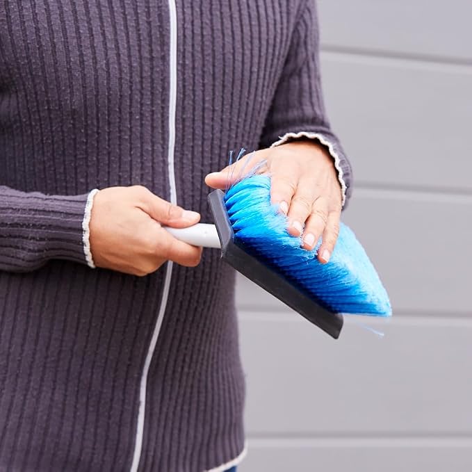 Unger - 964810 Professional HydroPower Soft Brush with Squeegee, 10" Blue