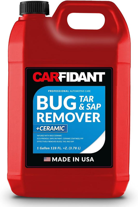 Carfidant Bug Remover for Cars Exterior with Ceramic Coating - Easily and Safely Clean Bug Splatter, Bird Poop from Paint, Plastic, Rubber, Metal, Chrome, Glass - 128oz