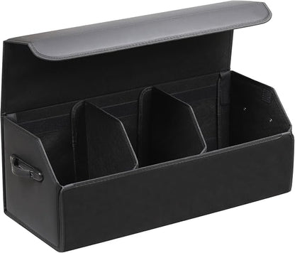 AUTOARK Leather Car Trunk Organizer,Durable Collapsible Adjustable Compartments Cargo Storage,Extra Large Capacity,AK-151