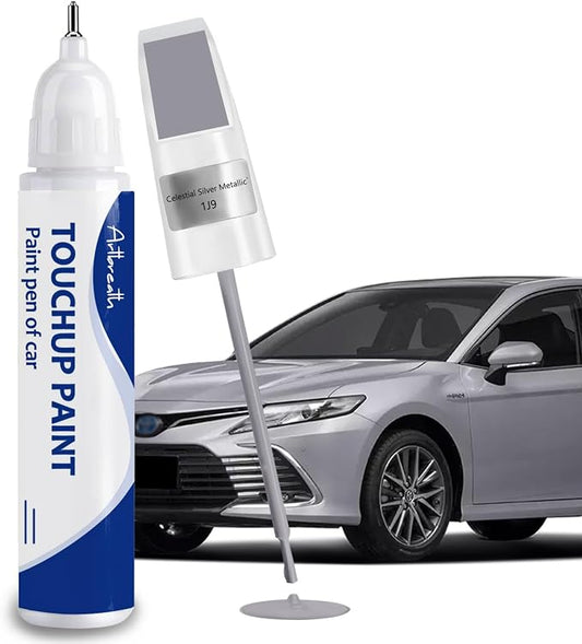 Celestial Silver Metallic(1J9) Touch Up Paint for Toyota-Exact Match–Chips and Nicks Car Paint Scratch Repair Kit Automotive Paint Pen for Avalon/RAV4/Camry/Corolla/Highlander/Prius/Tacoma