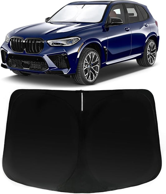 Windshield Sun Shade for BMW X5 2026 2025-2019, Car Front Window Sunshade with 240T Sun Visor Protector Blocks UV Rays Heat Sun Shield Accessories
