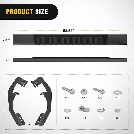 Nilight Running Boards for 2007-2018 Chevrolet Silverado GMC Sierra 1500HD 2007-2019 Chevy Silverado GMC Sierra 2500HD 3500HD Regular Standard Single Cab 6 Inch Side Step Nerf Bars Black