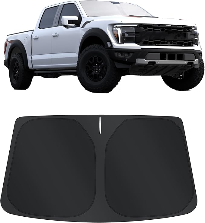 TINGLU Sun Shade for Ford F150 F-150 2021-2025 2026(Lariat, King Ranch, Platinum, XL XLT Limited Raptor) Accessories Windshield Sun Shade Window Shade UV Rays Protection Sun Visor Cover