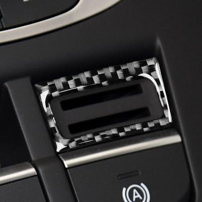 Real Premium Carbon Fiber Decor Compatible with Audi A3 S3 RS3 8V 2013 2014 2015 2016 2017 2018 2019 Car Gear Shift Panel Electronic handbrake Front Part Decal Auto Interior Accessories Sticker Black