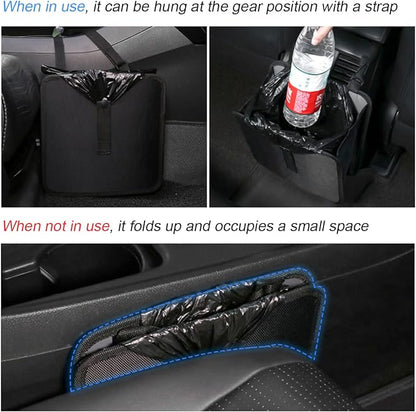 Foldable Trash Can, Hanging Waterproof Leakproof Storage Bag with Large Capacity, Car Interior Accessories (Large)