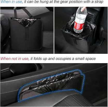 Fekey&JF Foldable Car Trash Can, Hanging Waterproof Leakproof Trash Can Storage Bag for Car with Large Capacity, Car Interior Accessories (Small)